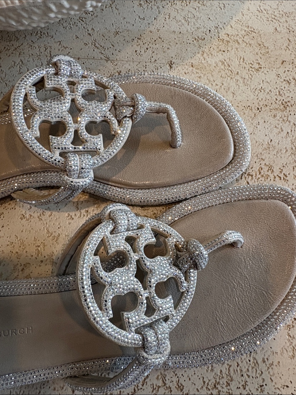 Tory Burch Silver Crystal Miller Thong Sandals - Picture 4 of 4